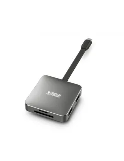 Urban Factory Hubee Light Mini HUB - USB-C Macho - USB-A/HDMI/SD/MSD Hembra - 100W PD - Color Gris Metal