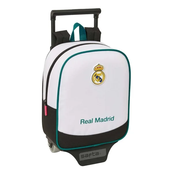 Safta Real Madrid Equipacion 26/27 Mochila con Carro - Extraible - 6L - Tarjeta de Identificacion Personal - Asa de Mano - 22x27x10cm - Color Blanco y Negro