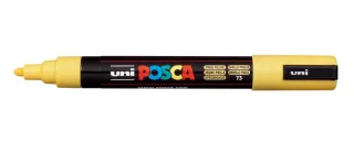 Posca PC-5M Marcador de Pintura - Punta de Poliester 1.8-2.5mm - Tinta Base al Agua - Resistente a la Luz - No Permanente - Color Amarillo Pajizo · Pack de 6 uds.