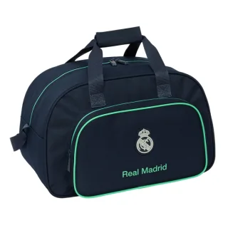 Safta Real Madrid 2ª Equipacion 25/26 Bolsa de Deporte - Bolsillo Frontal - Bandolera Ajustable - Tirador Doble - Base con Tacos - Fondo Extraible - 22L - 400x230x240mm - Color Azul Marino