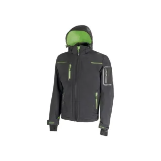 Upower Space Chaqueta Softshell Impermeable - Talla 2XL - Transpirable, a Prueba de Viento, Forro Micropolar, Capucha Desmontable, Bolsillos Avanzados, Proteccion DPI1 - Color Gris Asfalto V