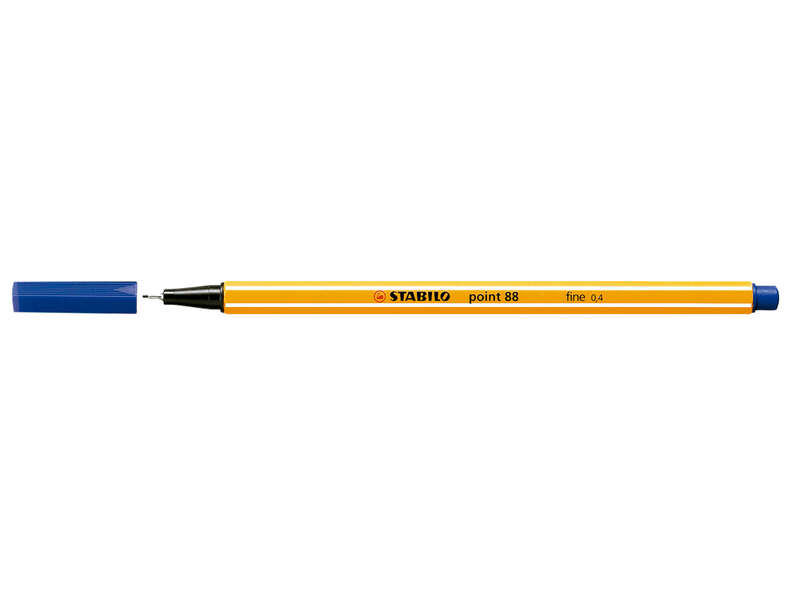 Stabilo Point 88 Rotulador de Punta Fina de Fibra - Trazo de 0.4 mm - Tinta con Base de Agua - Color Azul Oscuro · Pack de 10 uds.