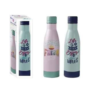 Bismark Botella Termica 500ml - Aislamiento de Vacio de Doble Pared - Tapon Hermetico - 2 Modelos Diferentes · Pack de 6 uds.