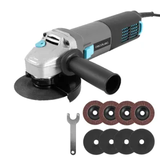 Cecotec RadialPower 1000 Filtra Radial de 125mm - 1000W - 6 Niveles de Variables - Velocidad 16.000rpm - Mango de Doble Posicion - Filtros Traseros - Rosca M14 - Color Gris Oscuro