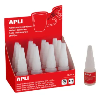 Apli Super Adhesivo Instantaneo 10g - Secado Rapido - Formula Resistente - Transparente · Pack de 12 uds.