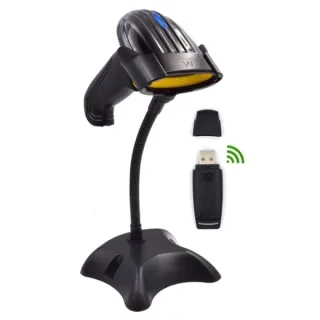 Ewent EW3430 Lector de Codigos de Barras 1D Inalambrico - Modo Manual y Automatico - Color Negro