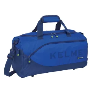 Safta Kelme Blue Bolsa de Deporte - Bandolera Ajustable - Cremallera Doble - Bolsillo Frontal - Bolsillo Lateral - Interior Semirigido - Tacos en la Base - Asa Forrada - 500x250x250mm - Colo