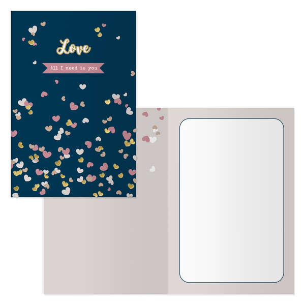 Dohe Pack de 6 Tarjetas de Felicitacion de San Valentin - 11.5x17cm - Impresion a Todo Color - Estampaciones con Pelicula de Color - Estampacion en Seco - Papel Offset Blanco de 300gr - Incl