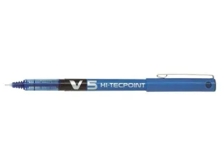Pilot Boligrafo de tinta liquida V5 HI-Tecpoint Rollerball - Punta fina de aguja 0.5mm - Trazo 0.3mm - Color Azul · Pack de 12 uds.