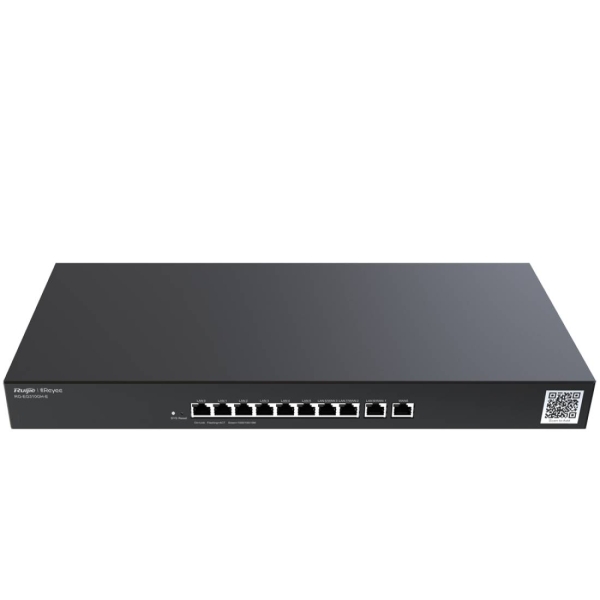 Ruijie RG-EG310GH-E Router - Montaje en Rack 1U - 10 Puertos - Velocidad hasta 1.5Gbps - Capacidad hasta 300 Usuarios - Gestion en la Nube - Color Negro
