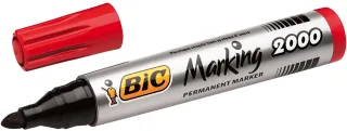 Bic Marking 2000 Ecolutions Rotulador Permanente - Tinta con Base de Alcohol - Ecologico - Secado Rapido - Color Rojo · Pack de 12 uds.