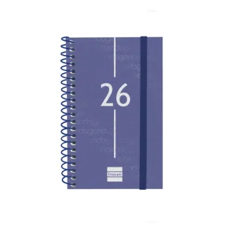 Finocam Year Agenda de Espiral en Catalan - Anual 2026 - Tapa Ligera - Formato E3 - 217x14x297mm - Semana Vista Horizontal - Color Azul