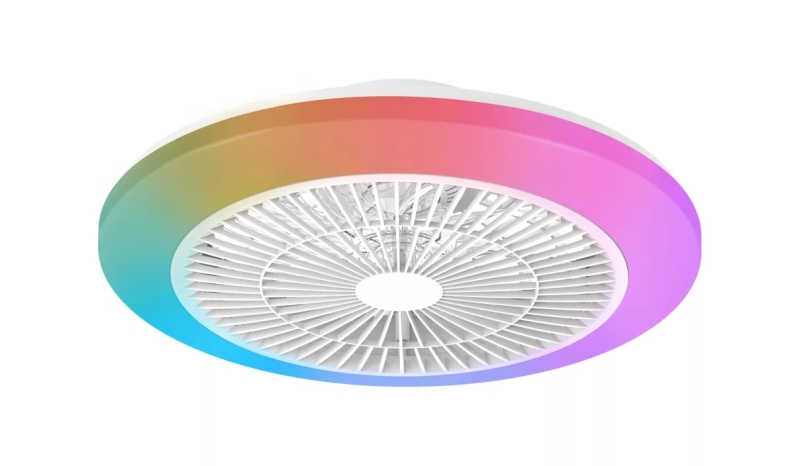 Philips Amigo Flat Fan Ceiling IR RD Ventilador de Techo con Luz LED Hasta 6500K - Aspas Integradas - 20W Ventilador + 40W Luz - RGB - Mando a Distancia - Color Blanco