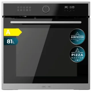 Cecotec Bolero Hexa AF316000 Line A Horno Integrable - Capacidad 81L - Temperatura Regulable - Piedra para Pizzas de 35cm - Guias Telescopicas - Pantalla Tactil - 11 Funciones - Color Gris O