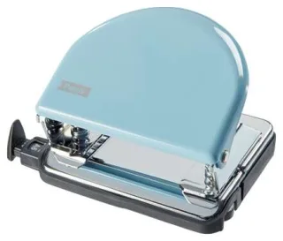 Petrus 52 Retro Taladro Perforador Metalico - Hasta 20 Hojas - Marcas de Formato - Facil Vaciado - Punzones 5.5mm - Color Fondant Blue