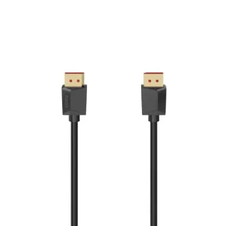 Hama Essential Cable DisplayPort 2.1 8K - Longitud 2m - Blindaje Doble - Velocidad hasta 40Gbps - Color Negro