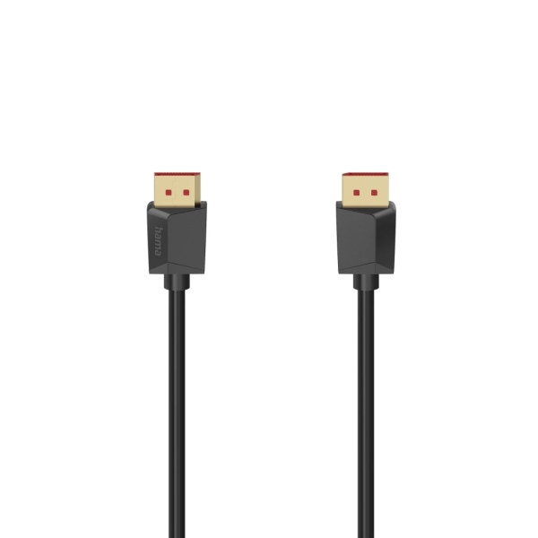 Hama Essential Cable DisplayPort 2.1 8K - Longitud 2m - Blindaje Doble - Velocidad hasta 40Gbps - Color Negro