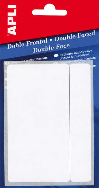 Apli Etiquetas Doble Frontal Blancas 12.0 x 30.0mm