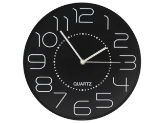 Bismark Reloj Oficina Numeros Blancos sin Cristal - Manecillas de Aluminio - Color Negro