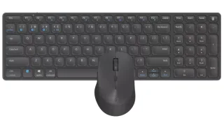 Rapoo 9700M Pack Teclado Ultrafino + Raton Inalambricos - Bluetooth y 2.4GHz - Raton 1600 DPI - Bateria Recargable Ecologica - Autonomia hasta 12 Meses - Color Negro