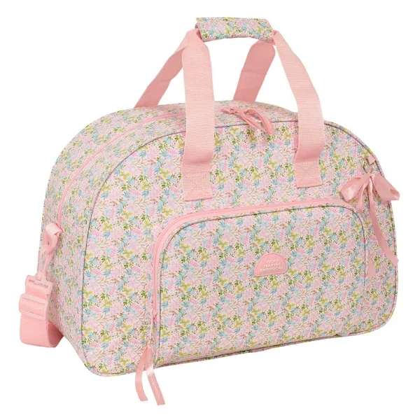 Safta VMB Bolsa de Deporte - Bolsillo Frontal - Bandolera Ajustable - Asa Forrada - Doble Cremallera - Tacos Protectores Base - Fondo Extraible - 33L - 480x210x330mm - Color Rosa