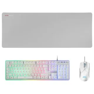 Mars Gaming Pack 3 en 1 de Teclado Tecnologia Hibrida H-Mech, Antighosting USB RGB + Raton 10000dpi USB RGB + Alfombrilla 800x300x4mm
