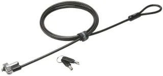 Kensington N17 Candado con Llave para Ordenadores Portatiles Dell - Cabezal Resistente - Tecnologia Hidden Pin - Cable de Acero Al Carbono - Plata