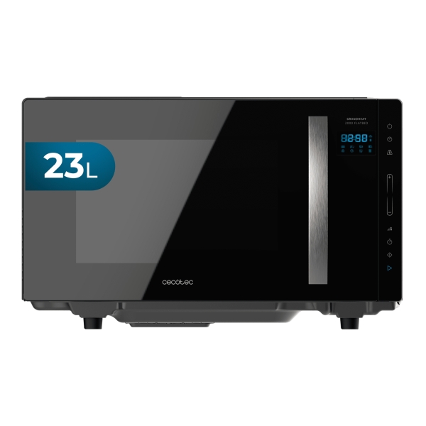 Cecotec GrandHeat 2300 Flatbed Touch Microondas sin Plato - 800W - Capacidad 23L - Panel Tactil - 8 Funciones Preconfiguradas - Revestimiento Ceramico - Temporizador - sinPlato Giratorio - C