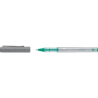 Faber-Castell Roller Free Ink Boligrafo de Tinta Liquida - Punta Conica 0,7mm - Ancho de Linea Fino - Clip de Metal - Color Verde
