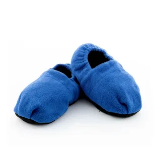 Innovagoods Zapatillas de Casa Calentables en Microondas - Facil Limpieza - Sacos con Perlas de Arcilla - Poliester - Unisex - Talla Unica - Calor hasta 1h - Color Azul