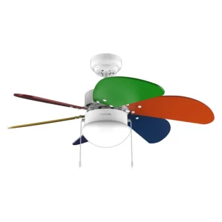 Cecotec EnergySilence Aero 360 ColorFull Ventilador de Techo con 6 Aspas y Lampara Integrada - 50W - Diametro de 36" - 3 Velocidades - Aspas Reversibles - Modo Invierno/Verano - Control por