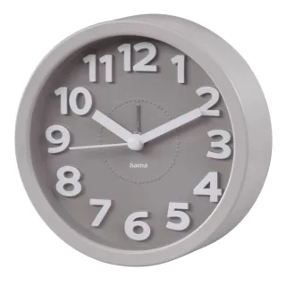 Hama Retro Reloj Despertador Analogico - Estilo Retro - Funciona con 1 Pila AA - 12x4cm - Color Gris