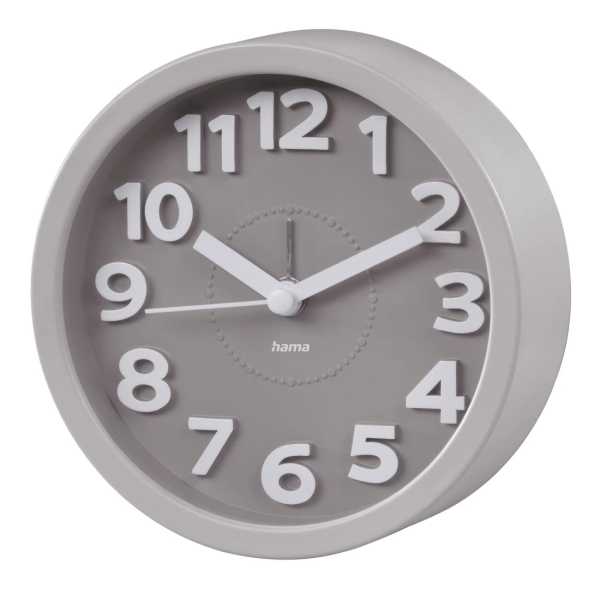 Hama Retro Reloj Despertador Analogico - Estilo Retro - Funciona con 1 Pila AA - 12x4cm - Color Gris
