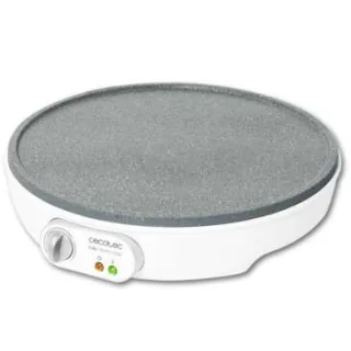 Cecotec Fun Crepestone Crepera Electrica 1000W - Revestimiento Antiadherente RockStone - Potencia Regulable - Diametro de 30,5cm - Rodillo Esparcidor y Espatula Incluidos