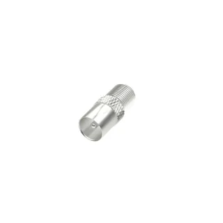 Hama Essential Adaptador de Conector F Hembra a Coaxial Macho - Color Plata