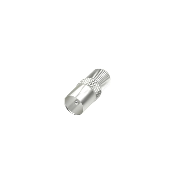 Hama Essential Adaptador de Conector F Hembra a Coaxial Macho - Color Plata