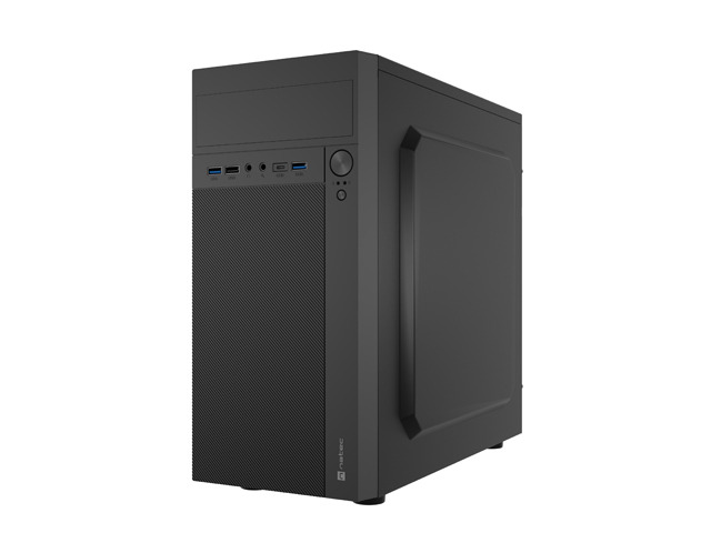 Natec Helix USB-C Caja Mini Torre MiniATX - Compatible Micro-ATX y Mini-ITX - 1xUSB-C, 2xUSB 3.0, 2xUSB2.0 y 2xMiniJack - Color Negro