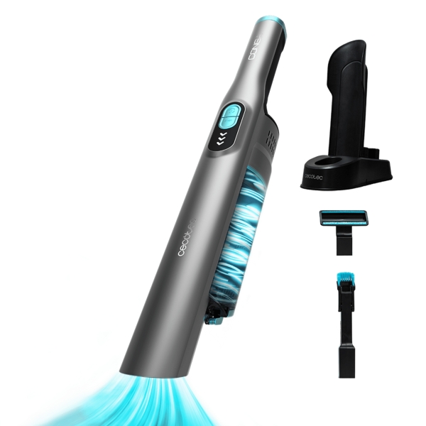Cecotec Conga Rockstar Micro+ Aspiradora de Mano - Potencia 200W - Autonomia hasta 40min - Succion hasta 20kPa - Ergonomico - Incluye Accesorios - Color Gris Oscuro