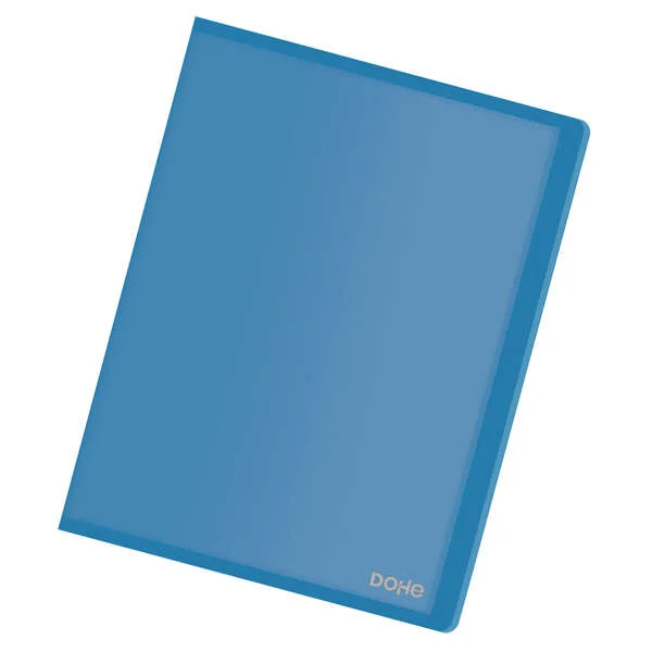 Dohe Carpetas con 40 Fundas en Tamaño A4 - Tapa Flexible de Polipropileno Translucido - Fundas Transparentes Soldadas al Lomo - Color Azul
