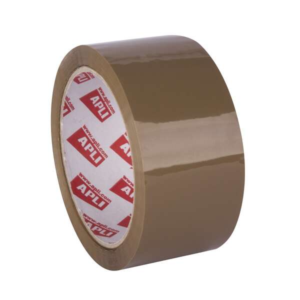 Apli Precinto Acrilico Marron - PP - Brillante - 48 mm x 66 m 25 µm · Pack de 36 uds.