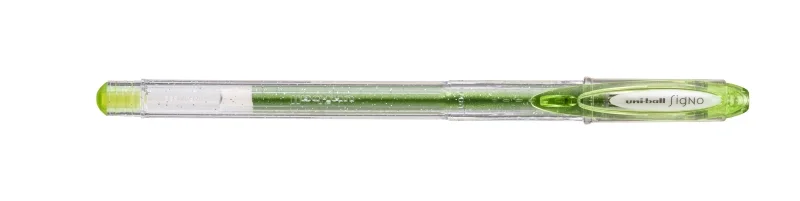 Uni-ball Signo Sparkling UM-120SP Roller de Tinta Gel - Punta de Bola 1mm - Tinta Pigmentada Resistente al Agua y Luz - Efecto Purpurina - Color Verde Manzana · Pack de 12 uds.