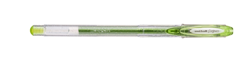 Uni-ball Signo Sparkling UM-120SP Roller de Tinta Gel - Punta de Bola 1mm - Tinta Pigmentada Resistente al Agua y Luz - Efecto Purpurina - Color Verde Manzana · Pack de 12 uds.