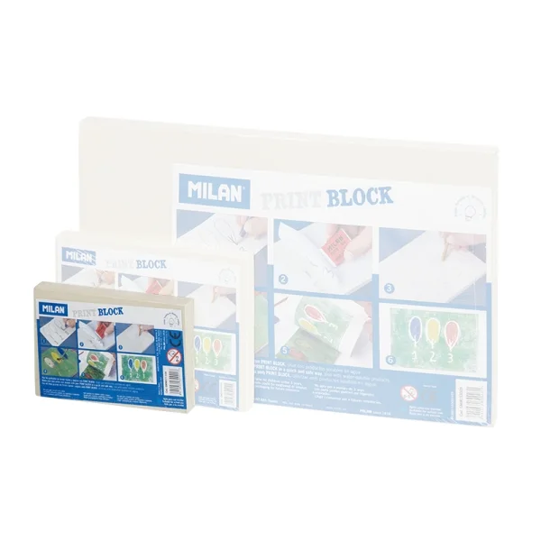 Milan Print Block Plancha de Grabado - Formato S - 7x11x0.9cm - Color Marron