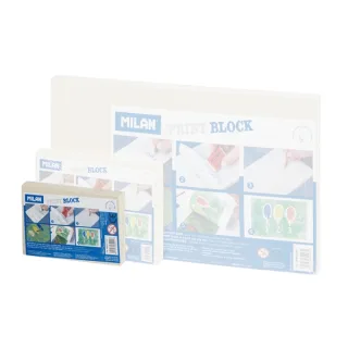 Milan Print Block Plancha de Grabado - Formato S - 7x11x0.9cm - Color Marron