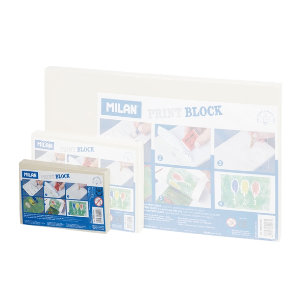 Milan Print Block Plancha de Grabado - Formato S - 7x11x0.9cm - Color Marron