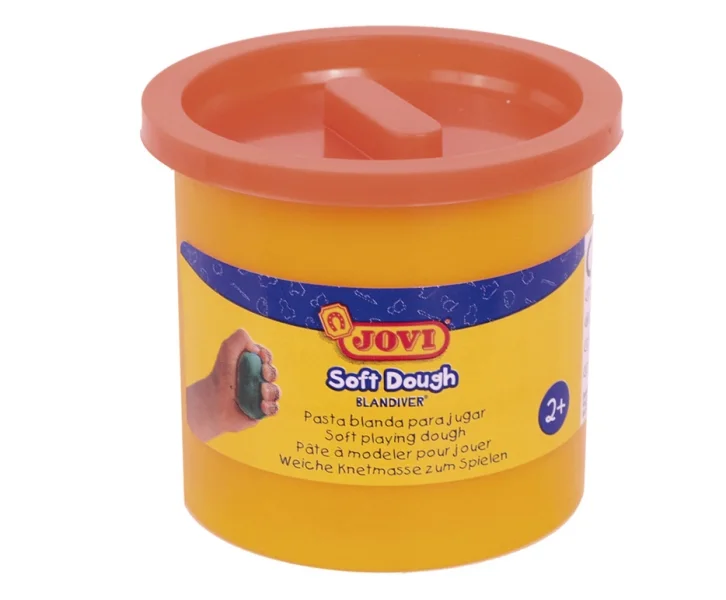 Jovi Soft Dough Blandiver Pack con 5 Botes de Pasta de Modelar 110gr - Blanda y Flexible - Facil de Amasar y Moldear - Ideal para Iniciacion al Modelaje - Color Naranja
