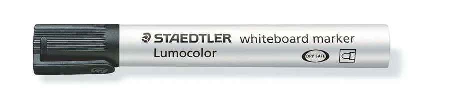 Staedtler Lumocolor 351 Rotulador para Pizarra - Punta Redonda - Trazo 2mm - Capuchon con Clip - Color Negro · Pack de 10 uds.