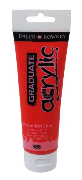 Daler Rowney Graduate Pintura Acrilica - Tubo de Plastico - 120ml - Color Bermellon