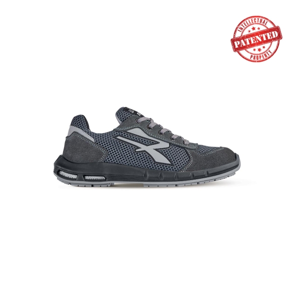 Upower Draco Plus S ESD Calzado de Seguridad Bajos - Talla 35 - Comodidad y Ligereza, Parte Superior de Nailon Ultraflexible y Gamuza Suave, Puntera de Aluminio, Antideslizantes, Proteccion S1PS FO SR - Color Gris