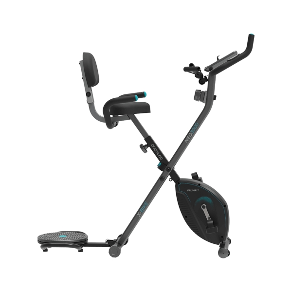 Cecotec DrumFit X-Bike 3000 Neo Pro Bicicleta Estatica Plegable - Pantalla LCD - Sillin Acolchado y Respaldo - Soporte para Dispositivos - Resistencia Magnetica - Ruedas de Transporte - Colo